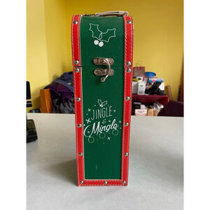 Holiday Decor Green Red Jingle Mingle Wine Box One Size